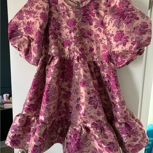 Anthropologie Short Sleeve Babydoll Mini Dress Size m